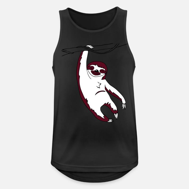 Faultier hängend am Baum - Männer Tank Top atmungsaktiv - Schwarz