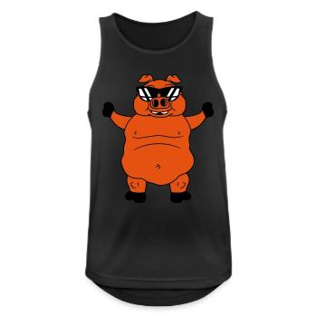 cool sonnenbrille groß dick fett schwein eber ferk - Männer Tank Top atmungsaktiv - Schwarz - Vorne - Nick (188cm)