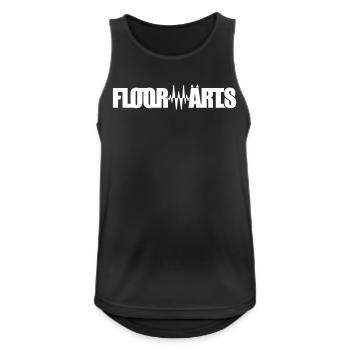 FLOORWÄRTS vorwärts Techno Party Rave Festivals - Männer Tank Top atmungsaktiv - Schwarz - Vorne - Nick (188cm)