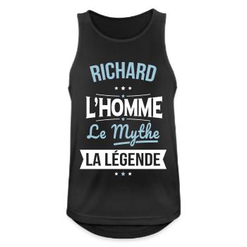 Richard - L'Homme - Le Mythe - La Légende - Débardeur respirant Homme - noir - Devant - Nick (188cm)
