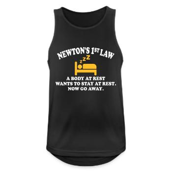 newtons 1st law - Männer Tank Top atmungsaktiv - Schwarz - Vorne - Nick (188cm)