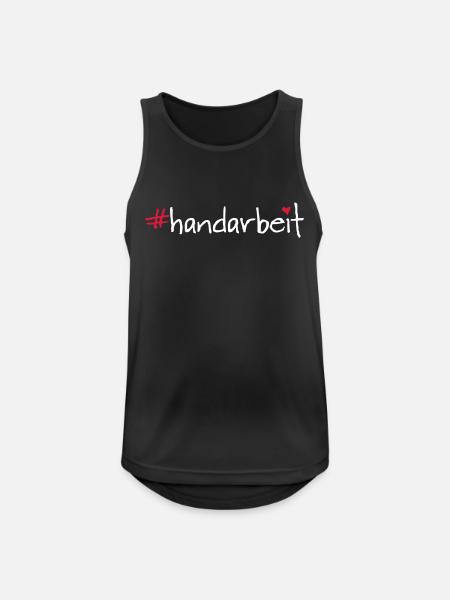 #handarbeit - Männer Tank Top atmungsaktiv - Schwarz