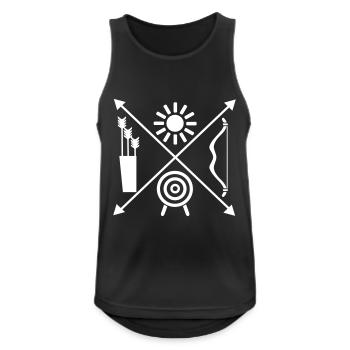 Bogenschießen - Männer Tank Top atmungsaktiv - Schwarz - Vorne - Nick (188cm)