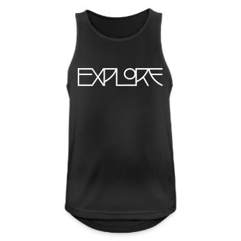 explore - Männer Tank Top atmungsaktiv - Schwarz - Vorne - Nick (188cm)