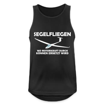 Motorkraft Segelflieger Segelflugzeug Spruch - Männer Tank Top atmungsaktiv - Schwarz - Vorne - Nick (188cm)
