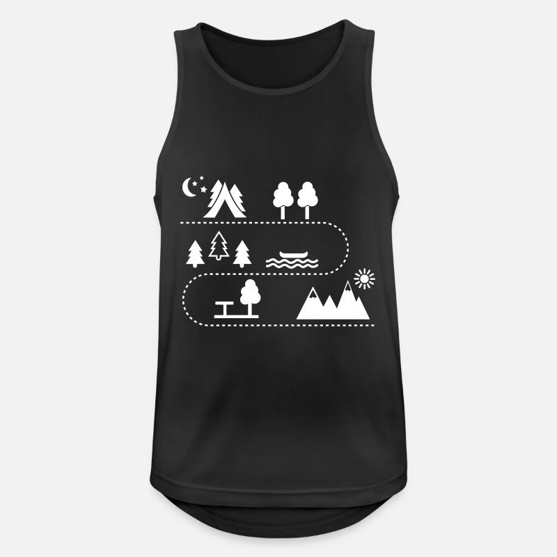 Camping - Männer Tank Top atmungsaktiv - Schwarz