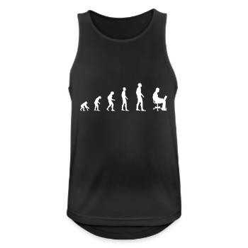 Employé de bureau informatique - Evolution - Débardeur respirant Homme - noir - Devant - Nick (188cm)