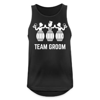 Team Groom (Enterrement de vie de garçon / Barils de bière / Blanc) - Débardeur respirant Homme - noir - Devant - Nick (188cm)