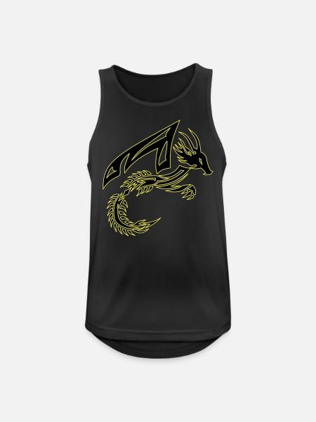 Tribal Black and Yellow Dragon - Men's Breathable Tank Top - black
