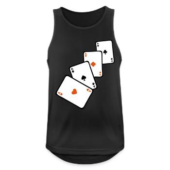 carte poker carre as 1 - Débardeur respirant Homme - noir - Devant - Nick (188cm)