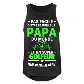 Heart + Golf – Super Dad Golfer - Men's Breathable Tank Top - black - Front - Nick (188cm)
