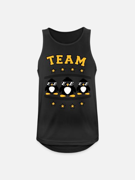 Pinguine Team Freunde - Männer Tank Top atmungsaktiv - Schwarz