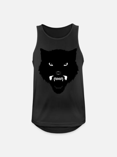 black wolf head - Men's Breathable Tank Top - black