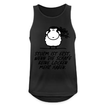 Sturm ist erst wenn Schafe keine Locken Spruch - Männer Tank Top atmungsaktiv - Schwarz - Vorne - Nick (188cm)