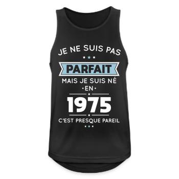 50. Geburtstag - Nicht perfekt, aber 1975 geboren - Männer Tank Top atmungsaktiv - Schwarz - Vorne - Nick (188cm)