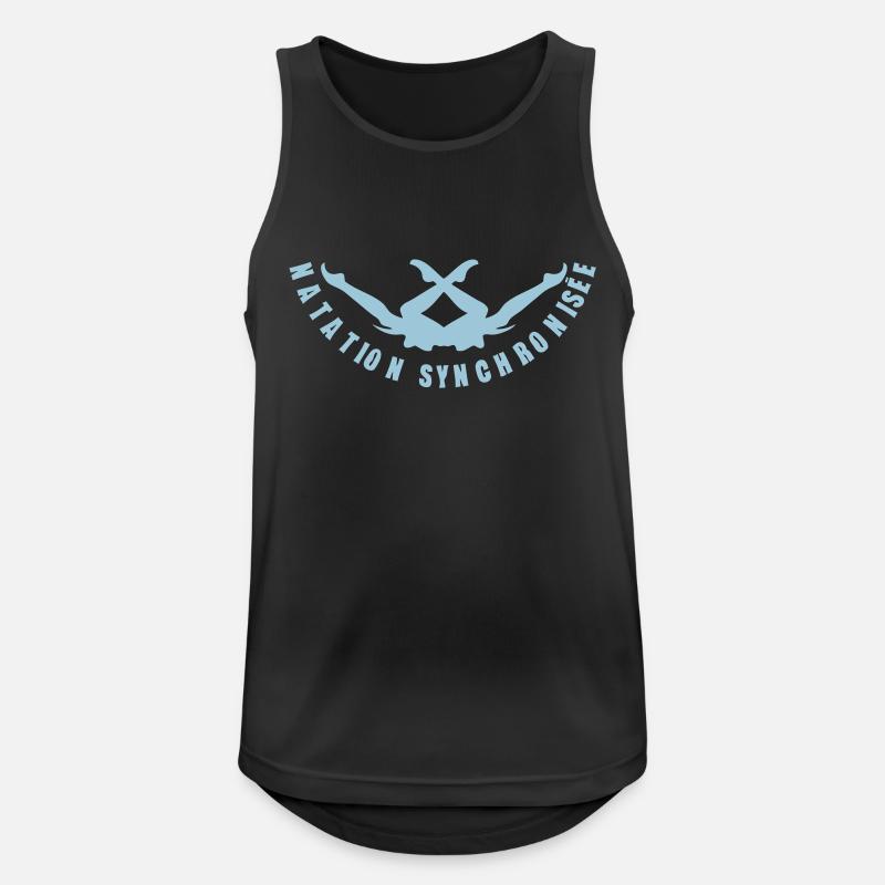 synchronisee2 swimming synchronized swim - Men's Breathable Tank Top - black
