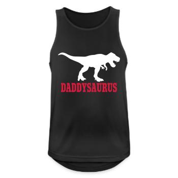 Daddy Saurus - Männer Tank Top atmungsaktiv - Schwarz - Vorne - Nick (188cm)
