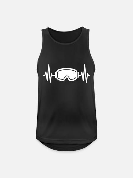 Ski Heartbeat - Men's Breathable Tank Top - black