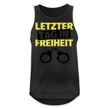 Junggesellenabschied Handschellen - Männer Tank Top atmungsaktiv - Schwarz - Vorne - Nick (188cm)