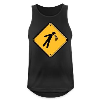 shield caution note vomit vomit - Men's Breathable Tank Top - black - Front - Nick (188cm)