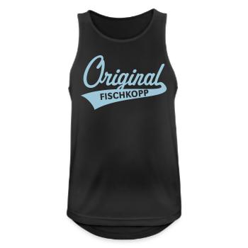 Original Fischkopp (Norddeutsch / Nordisch / 1C) - Männer Tank Top atmungsaktiv - Schwarz - Vorne - Nick (188cm)