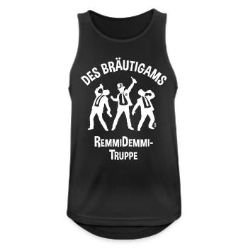 Des Bräutigams Remmidemmi-Truppe (JGA Bier Team W) - Männer Tank Top atmungsaktiv - Schwarz - Vorne - Nick (188cm)