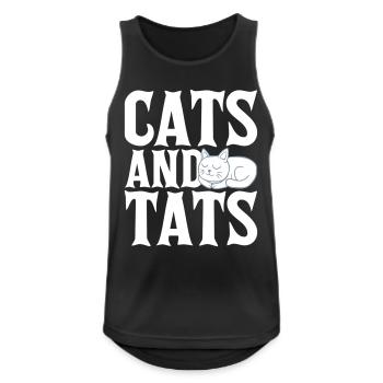 cats and tats Zitat - Männer Tank Top atmungsaktiv - Schwarz - Vorne - Nick (188cm)