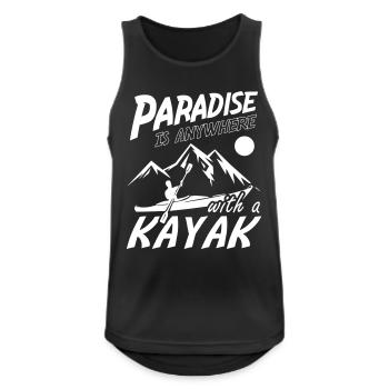 Paradise is Anywhere with a Kayak - Männer Tank Top atmungsaktiv - Schwarz - Vorne - Nick (188cm)