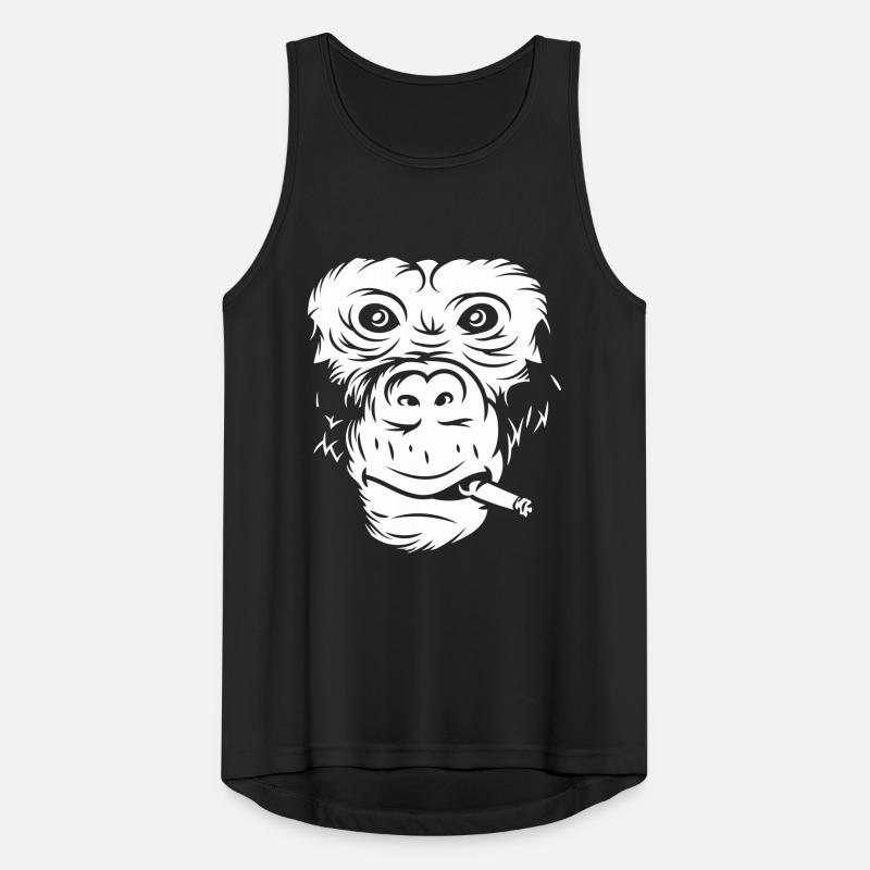 Cooles Affengesicht mit Zigarette Männer Tank Top atmungsaktiv