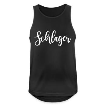 Schlager Farbwechsel - Männer Tank Top atmungsaktiv - Schwarz - Vorne - Nick (188cm)