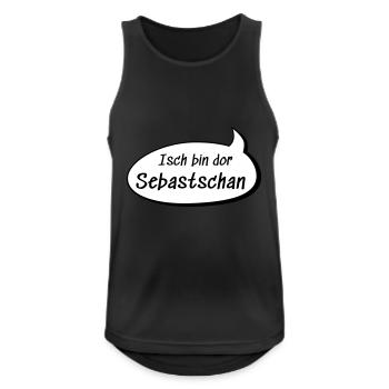 Isch bin dor Sebastschan Sebastian auf sächsisch - Männer Tank Top atmungsaktiv - Schwarz - Vorne - Nick (188cm)