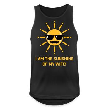 I Am The Sunshine Of My Wife! (Ehemann / 3C Gold) - Männer Tank Top atmungsaktiv - Schwarz - Vorne - Nick (188cm)