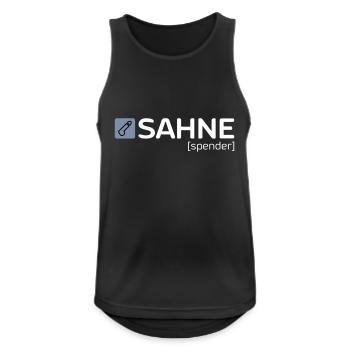 SAHNE [spender] - Männer Tank Top atmungsaktiv - Schwarz - Vorne - Nick (188cm)