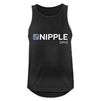 NIPPLE [play] - Männer Tank Top atmungsaktiv - Schwarz - Vorne - Nick (188cm)