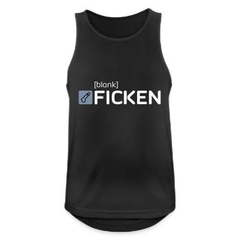 [bank] FICKEN - Männer Tank Top atmungsaktiv - Schwarz - Vorne - Nick (188cm)