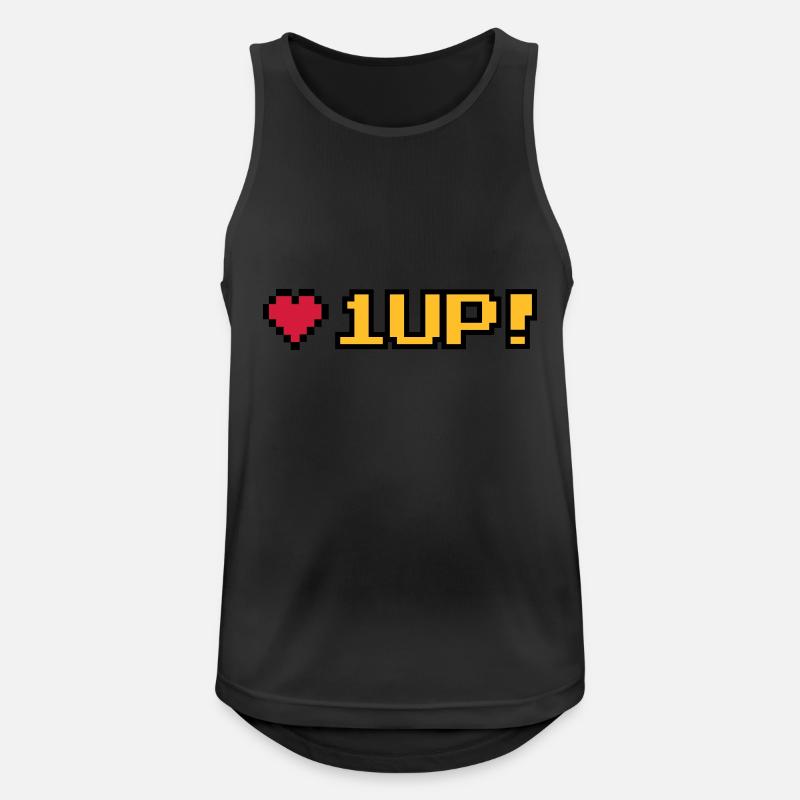 8-Bit 1UP - Männer Tank Top atmungsaktiv - Schwarz