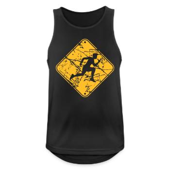 scratch tears yellow shield caution caution hazard - Men's Breathable Tank Top - black - Front - Nick (188cm)