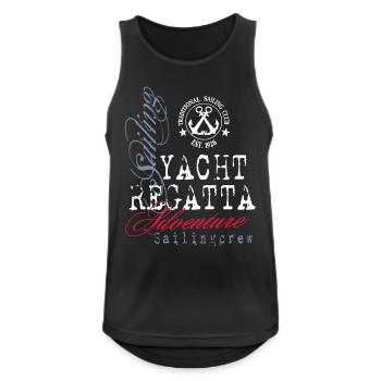 Maritime - Yacht Regatta - Männer Tank Top atmungsaktiv - Schwarz - Vorne - Nick (188cm)