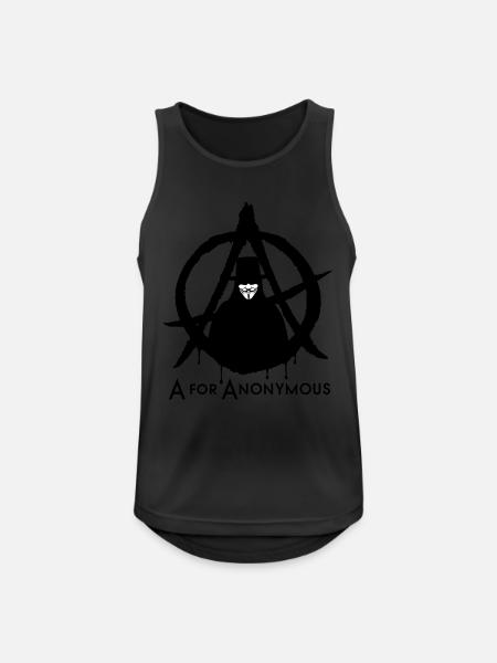 A for Anonymous 2c - Männer Tank Top atmungsaktiv - Schwarz