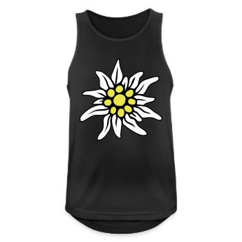 EDELWEISS BLÜTE - Männer Tank Top atmungsaktiv - Schwarz - Vorne - Nick (188cm)