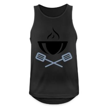 Flamme de barbecue cadeau louche feu griller - Débardeur respirant Homme - noir - Devant - Nick (188cm)