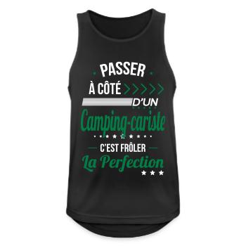 Camping-cariste - Frôler la perfection - Débardeur respirant Homme - noir - Devant - Nick (188cm)