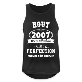 18th Birthday - August 2007 Perfection - Men's Breathable Tank Top - black - Front - Nick (188cm)