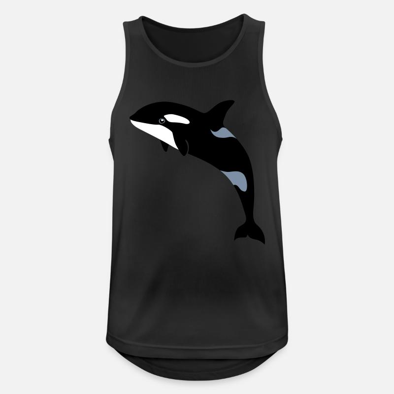 jumping Orca - Männer Tank Top atmungsaktiv - Schwarz