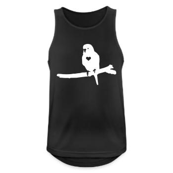 Perruche oiseau amour perruche coeur silhouette - Débardeur respirant Homme - noir - Devant - Nick (188cm)