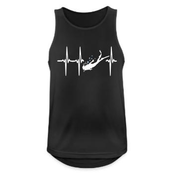 Heart Beat Diving - Männer Tank Top atmungsaktiv - Schwarz - Vorne - Nick (188cm)