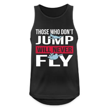 Will Never Fly Skydive - Männer Tank Top atmungsaktiv - Schwarz - Vorne - Nick (188cm)