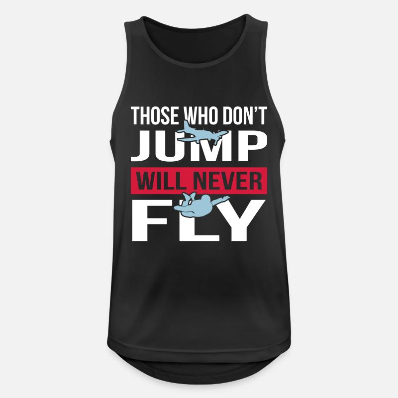 Will Never Fly Skydive - Männer Tank Top atmungsaktiv - Schwarz