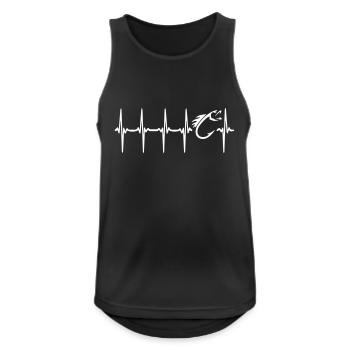 Heart Beat Fishing - Männer Tank Top atmungsaktiv - Schwarz - Vorne - Nick (188cm)