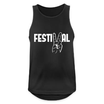 festival peace Musik Konzerte Party feiern - Männer Tank Top atmungsaktiv - Schwarz - Vorne - Nick (188cm)